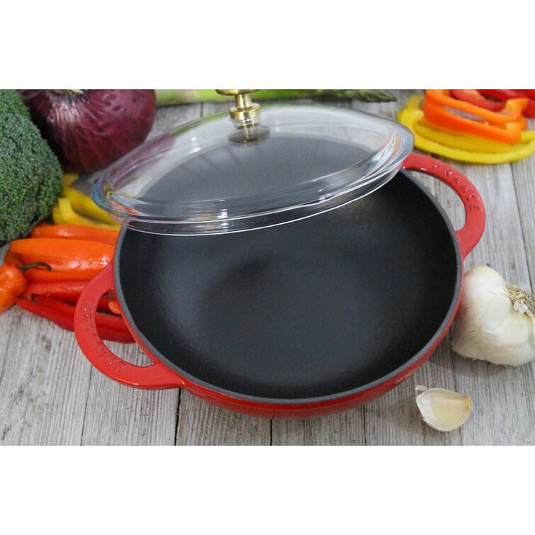 Chasseur 7 Enameled Cast Iron Wok with Lid Wayfair